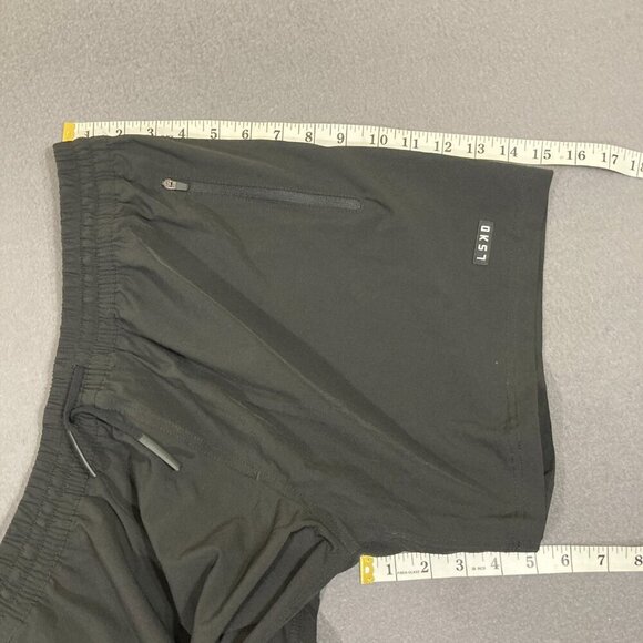 LSKD Mens Shorts Size Large Black Stretch Drawstring Pockets 5” Inseam Linerless - Picture 7 of 7